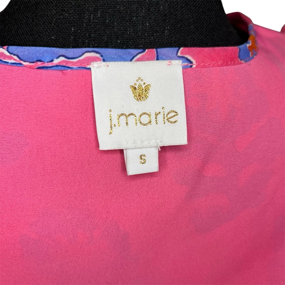 J. Marie Piper Ruffle Dress Pink Floral Tiered Mini - Size Small - Picture 7 of 7